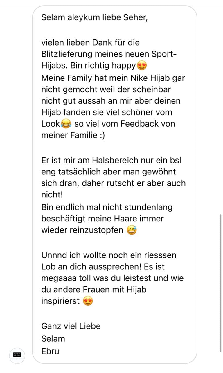 Authentische Kundinnenstimme zum Fitspirated Sport Hijab 11
