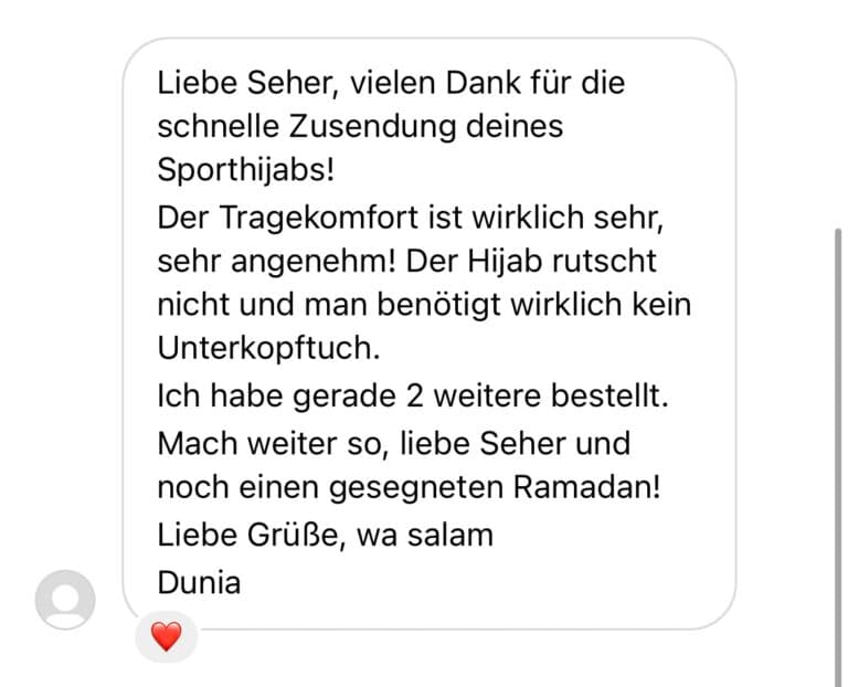 Authentische Kundinnenstimme zum Fitspirated Sport Hijab 4